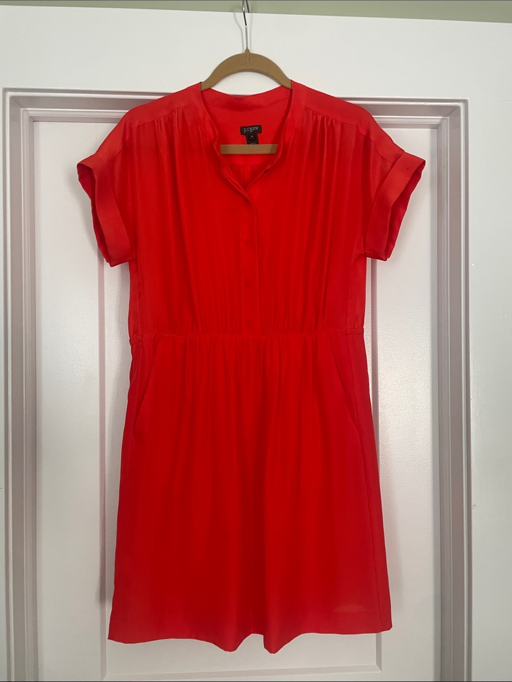 J. Crew Vibrant Short-Sleeve Midi Dress